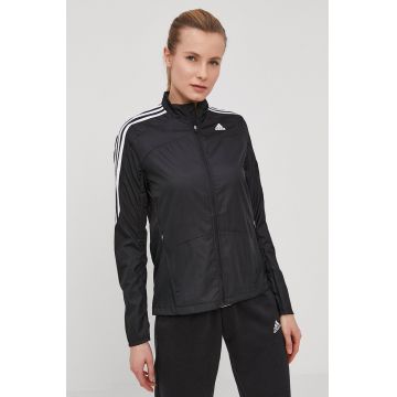 adidas Performance jachetă de alergare GK6062 culoarea negru, de tranzitie