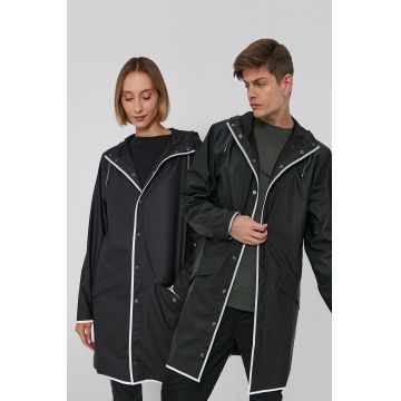 Rains Geacă de ploaie culoarea negru, de tranzitie
