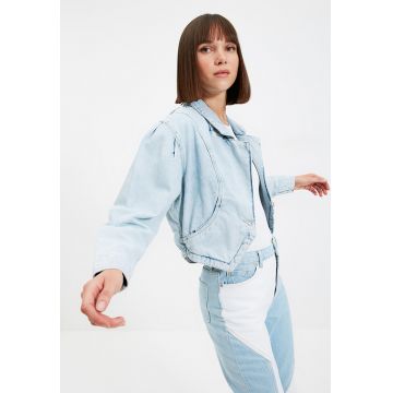 Jacheta crop de denim