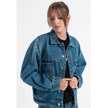 Jacheta de denim cu buzunare pe piept De-Lucy