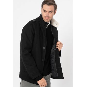 Jack & Jones - Jacheta din amestec de lana cu epoleti cu nasturi Carlos