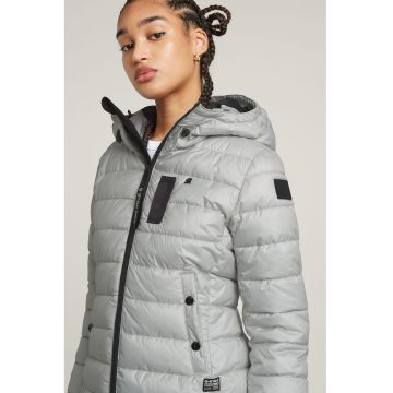 Geaca lunga cu fermoar - Albastru deschis