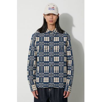 Corridor geacă cu aspect de cămașă Lancaster Jacket culoarea bleumarin, de tranziție, JKT0016 Corridor geacă cu aspect de cămașă Lancaster Jacket culoarea bleumarin, de tranziție, JKT0016