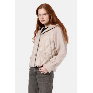 Jacheta din amestec de lana cu gluga si textura dubla Jacheta din amestec de lana cu gluga si textura dubla