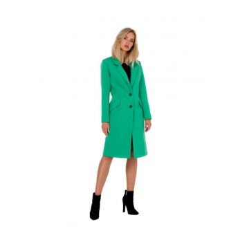 Palton Crombie pentru femei - Made of Emotion - Maduna - verde deschis - Verde