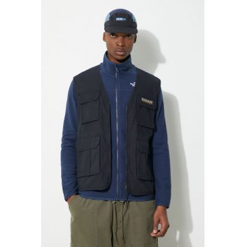 Napapijri vesta A-Colden V barbati, culoarea albastru marin, de tranzitie, NP0A4HPH0411 Napapijri vesta A-Colden V barbati, culoarea albastru marin, de tranzitie, NP0A4HPH0411
