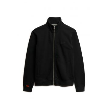 Bluza de trening cu fermoar si broderie logo Essential - Negru