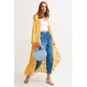 Chimono lung din dantela fara inchidere