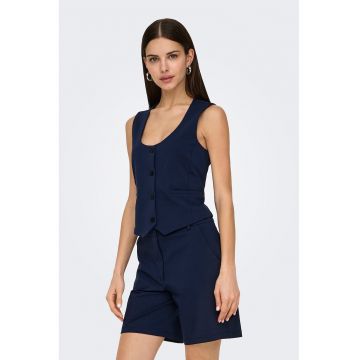 Vesta din amestec de bumbac cu decolteu in V