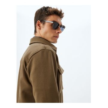 Jacheta-camasa cu buzunare pe piept si nasturi - Kaki