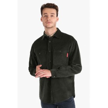 Jacheta-camasa din reiat cu capse - Verde padure