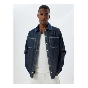 Jacheta-camasa relaxed fit din denim