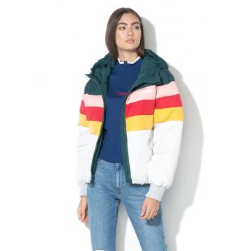 Jacheta cu vatelina si model colorblock