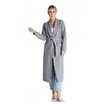 Palton dama  design elegant - viscoza/poliester - gri