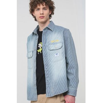 Jacheta-camasa decolorata - in dungi - din denim