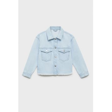 Jacheta din denim cu aspect decolorat