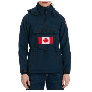 Jacheta softshell  poliester/elastan - bleumarin - impermeabila - cu gluga detasabila