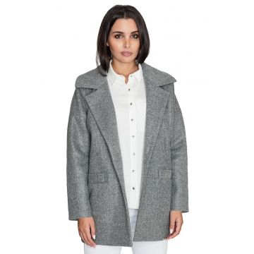 Palton dama M625 -  Poliester/Viscoza - Gri -
