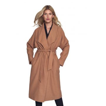 Palton dama M713 -  Poliester/Viscoza - Bej -