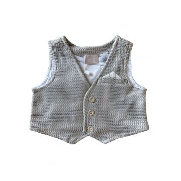 Vesta baieti  clasic - bej - 95% bumbac - 5% elastan