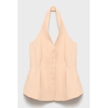 Vesta cu detaliu plisat si nasturi