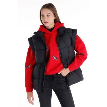 Vesta cu vatelina si cordon in talie