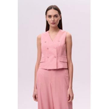 Vesta din amestec de in cu doua randuri de nasturi