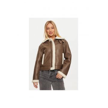 Geaca dama -  304502927 - Piele ecologica - Maro