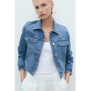 Jacheta crop din denim