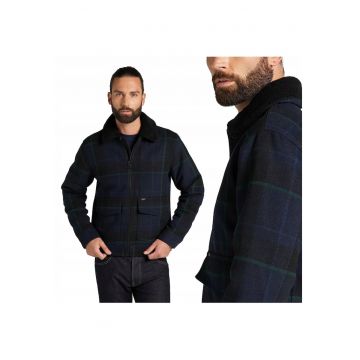 Jacheta De Tranzitie -  Jacheta Din Lana - 2XL INTL - Albastru - Croi Normal - Fermuar - 2 Buzunare - Fara Gluga