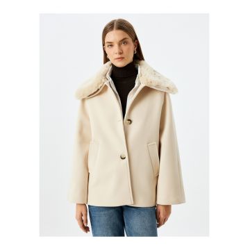 Palton scurt lejer - Crem