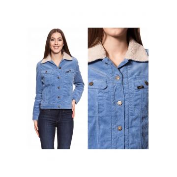 Jacheta dama -  CORDUROY SHERPA RIDER JACKET - Bumbac - Cu nasturi - Albastru -
