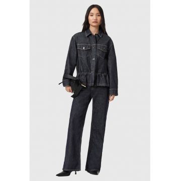 Jacheta din denim cu terminatie cu peplum Denby
