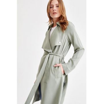 Trenci din lyocell cu cordon in talie