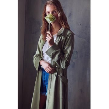 Trenci din lyocell cu slit lateral