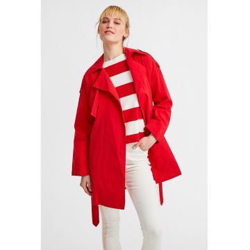 Trenci uni cu cordon - Rosu vermillion