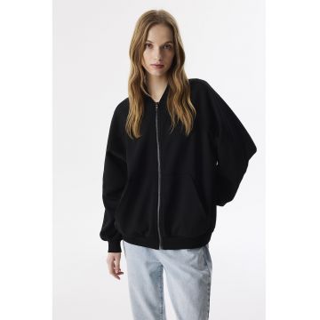 Bluza de trening cu fermoar si maneci raglan Bluza de trening cu fermoar si maneci raglan