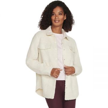 Geaca femei Skechers Sherpa Shacket JA182-CRW, XL, Alb