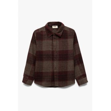 Jacheta-camasa cu model in carouri si guler clasic