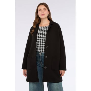 Palton cu buzunare aplicate - Negru
