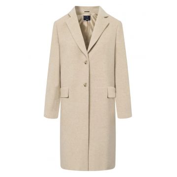 Palton cu buzunare frontale și închidere prin nasturi - Bej