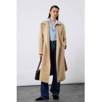 Palton lung supradimensionati cu model uni