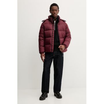 Tommy Jeans geacă de puf culoarea alb, de iarnă, oversize, DM0DM19786