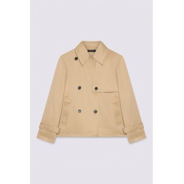 Trenci scurt cu buzunare laterale - Maro camel