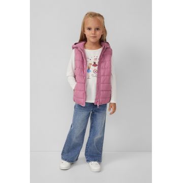 Vesta matlasata cu gluga si fermoar