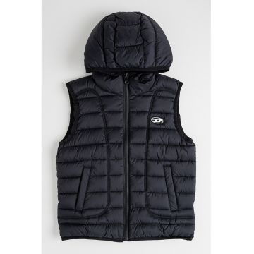 Vesta matlasata din nailon cu gluga