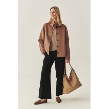 Haina din amestec de lana cu buzunare laterale