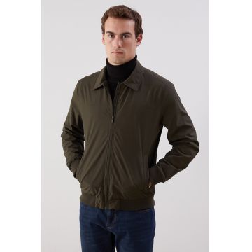 Jacheta-camasa cu buzunar interior si fermoar - Verde padure