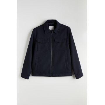 Jacheta-camasa cu buzunare pe piept - Albastru ultramarin