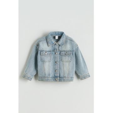 Jacheta din denim cu aspect decolorat